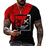 Taamlou Men's Muscle Fitness Short Sleeve Printed Personalized Fashion Sweatshirt Fashionable T-Shirt(L,TSM00828BD)