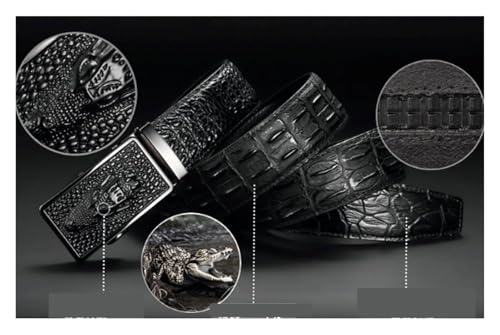 Mens Belts,Fashion Belt Men Cowhide Animal Head 3d Automatic Alloy Buckle Luxury Belts Adjustable3