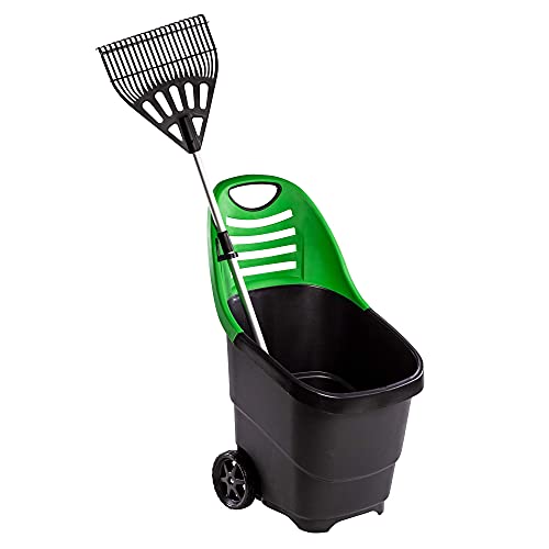 UPP Multifunctionele tuintrolley, mobiele gereedschapshouder en transportwagen, inhoud 65 liter en houdt 50 kg, zwart… - Afbeelding 5