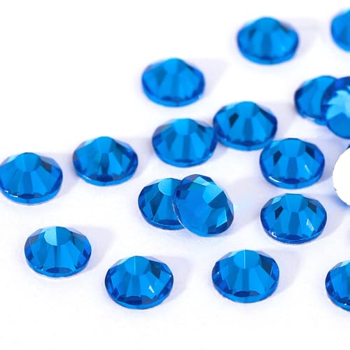Image of Flatback Rhinestones Non Hotfix Rhinestones for Crafts Glass Nail rhinestones Nail Gems Crystals Rhinestones for Makeup Bags Shoes Decoration DIY(SS8,1440pcs,Capri Blue)