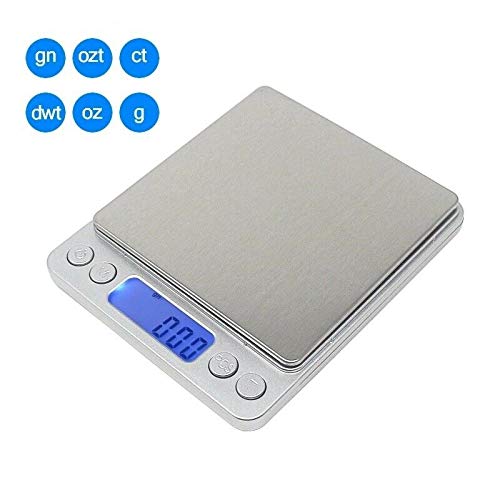 3000G X 0.1G High Precision Lcd Digital Portable Counting Scale, Mocco Multifunction Accuracy Electronic Balance Pocket Scales With 2 Trays Weights Pcs Functions For Home, Kitchen, School, Laboratory #TOP4