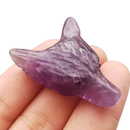 Cristal tête de loup 35mm pour lithothérapie et pendentif bijoux DIY