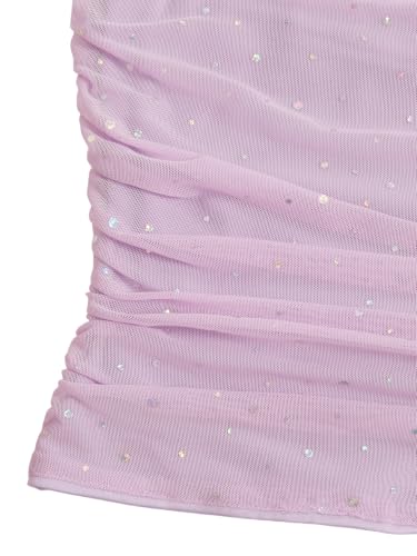 Image of Floerns Women's Rhinestone Sleeveless Bandeau Party Corset Strapless Tube Sequin Top
