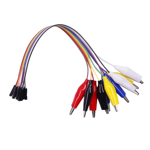 2Pieces Practical Color Coded Jumper Cables with Sleeve for Electronics Experiments and Professional Applications Clip Wire