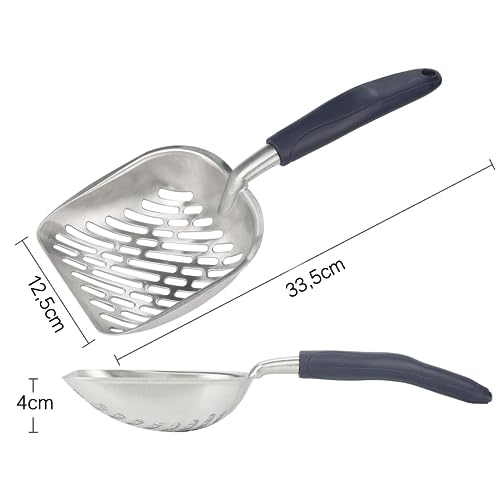 Cat Litter Scoop, Metal Cat Litter Scoop for Cat Litter Tray Ergonomic and Comfortable Handle, Litter Scoop Cat Litter Tray - Image 2