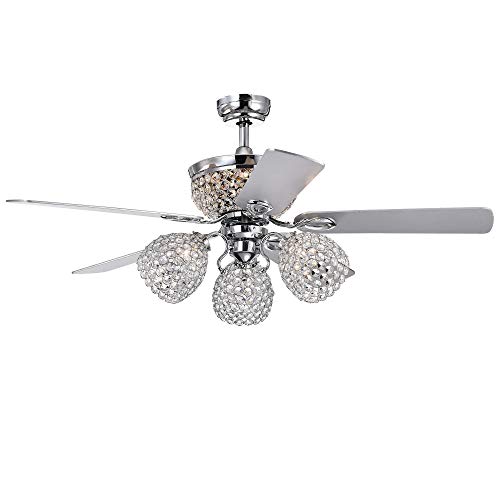 Free Shipping Over $50 Warehouse of Tiffany CFL-8415REMO/CH Jasper Silver 52-Inch 5 Lighted Multiple Crystal Lamps (Incl. Remote & 2 Color Options Blades) Ceiling Fan, One Size, Chrome Up To 40% OFF Warehouse of Tiffany CFL-8415REMO/CH Jasper Silver 52-Inch 5 Lighted Multiple Crystal Lamps (Incl. Remote & 2 Color Options Blades) Ceiling Fan, One Size, Chrome
