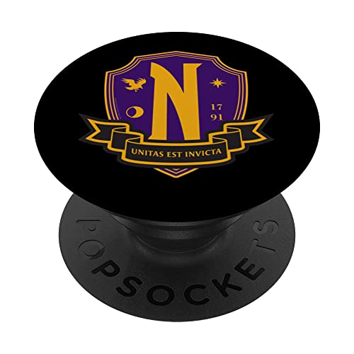 Logo Nevermore de la série Wednesday PopSockets PopGrip Interchangeable Cover