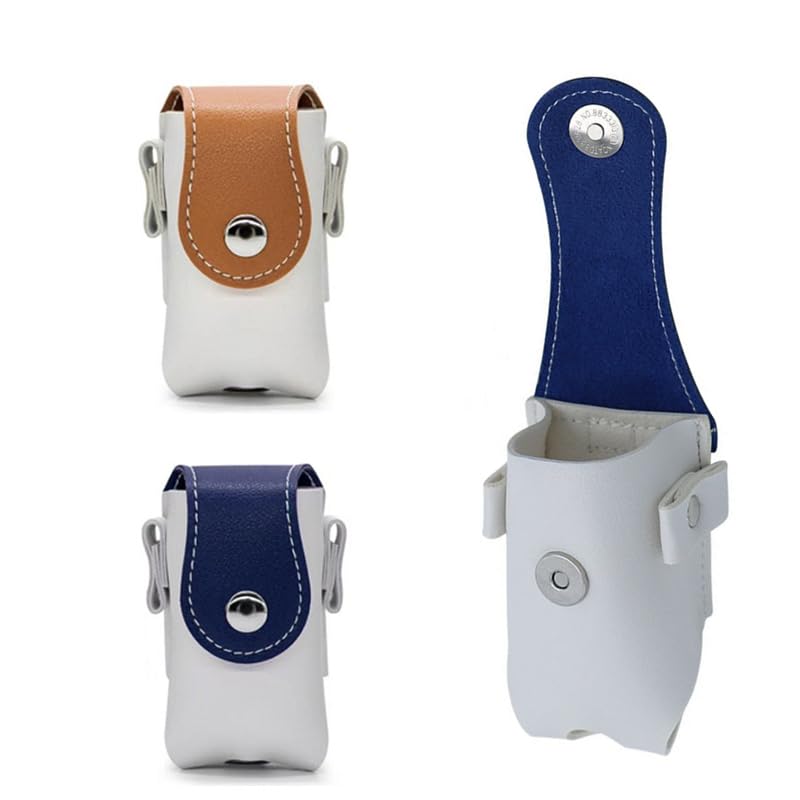 Nikuwaxi Golf Ball Case PU Leather Magnetic 2 Ball Pouch Carabiner Clip