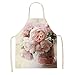 Secuos Rose Rose Fleur Motif Cuisine Tabliers sans Manches Coton Bavoirs en Lin 53 * 65 Cm Ménage Femmes Nettoyage Tablier De Cuisine 2Wq-46424-007