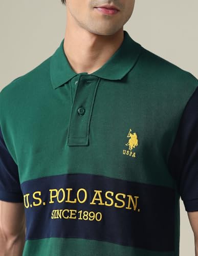 Image of U.S. POLO ASSN. Solid Slim Fit Polo T Shirts for Men - 100% Cotton, Half Sleeves Mens Tshirt
