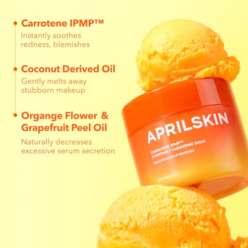 Image of Aprilskin Carrotene IPMP Hydromelt Double Cleansing Makeup Remover Oil Balm | Vegan | Blackheads Care| Non-comedogenic | Korean Makeup Cleanser | Korean Skin Care | Kbeauty | 3.04 fl.oz