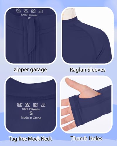 Image of Roadbox UPF 50+ Boys Zip Up Rash Guard Kids Long Sleeve Swim Shirt