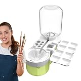 Acrylic Paint Brush Washer, Paint Brush Cleaner with Tray, 6 Inch Portable Paintbrush Rinser, Starkes Material with Splash Guard, Anfänger Paintbrush Cleaner for Home Studio Classroom