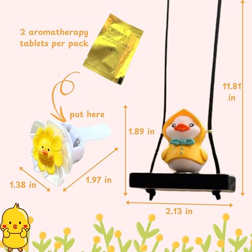 Image of Duck Hanging Cars Mirror with Air Freshener set, Swinging Duck Car Ornaments for Rearview Mirror and Duck Car Air Fresheners, Funny Ducks Hanging Cars Ornament, Rearview Mirror Accessories (Coat Duck)