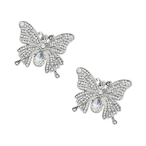 Pinces à chaussures strass au motif papillon, l'éclat haute couture