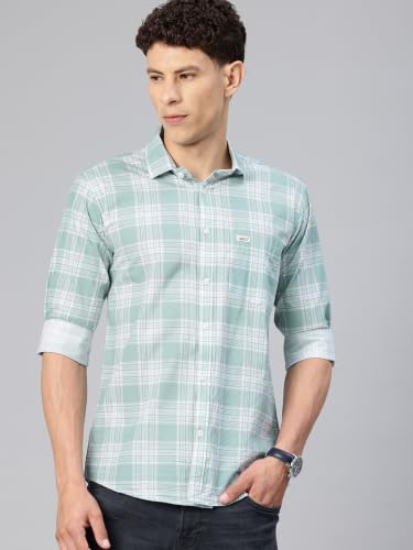 Image of Majestic Man Comfort Slim Fit Pure Cotton Checked Casual Shirt