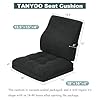 TANYOO Seat Cushion & Lumbar Support Pillow Set for Office Chair, Dual-Layer Patent Design Memory Foam Office Chair Cushion & Ergonomic Back Support Pillow for Wheelchair, Gaming Chair (Black) #2
