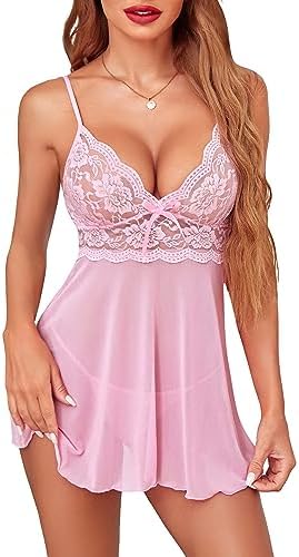Avidlove Women Lingerie Lace Babydoll Strap Chemise Halter Teddy V Neck Sleepwear