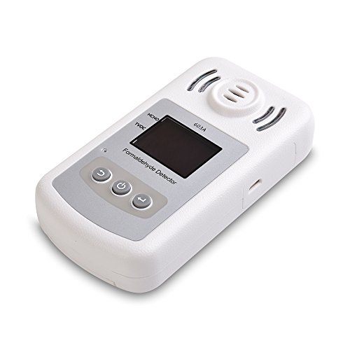 Qooarker Air Quality Detector - Accurate Testing Formaldehyde(HCHO) Monitor also PM2.5/PM10,TVOC Test Air Quality Meter with Time Display for Car Indoor Detection Outdoor Detection