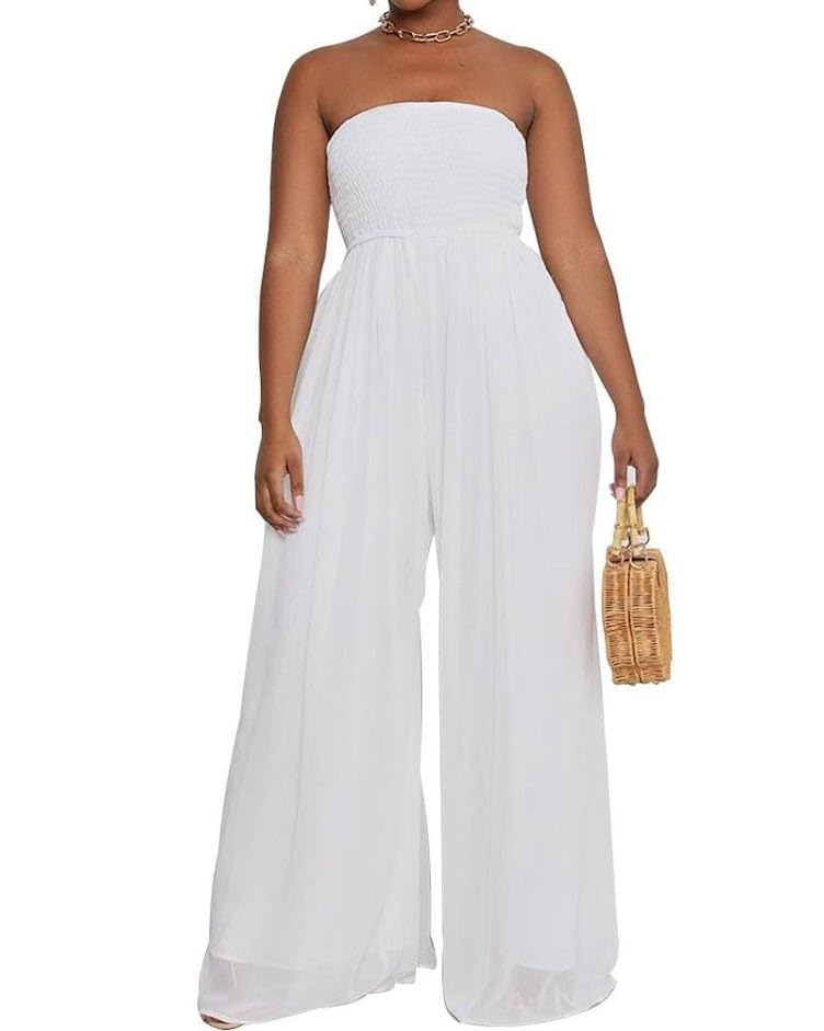 Macacão Feminino Longo Elegante Alfaiataria para Festa Casamento de Dia a Tarde Luxo-Macacao Social Vermelho Pantalona Tomara que Caia Branco Natal