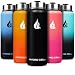 HYDRO CELL Stainless Steel Water Bottle with Straw & Wide Mouth Lids (40oz) - Keeps Liquids Perfectly Hot or Cold with Double Wall Vacuum Insulated Sweat Proof Sport Design (Black 40oz)