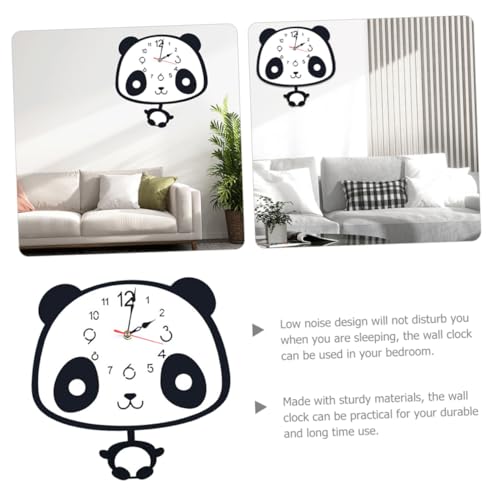 Horloge murale silencieuse panda Abaodam pour decoration interieur sans bruit