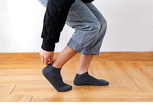 Comfortabele ademende mannen outdoor sokken lente en zomer dubbele naald effen kleur gemengde mannen boot sokken 5 paar - Afbeelding 5