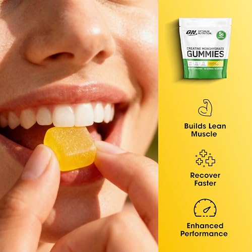 Image of Optimum Nutrition Creatine Monohydrate Gummies, Pineapple Flavor, 105 Count, 35 Servings, 5g Creatine per Serving (Packaging May Vary)
