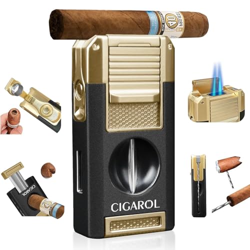 Encendedor de Mecha para Cigarro 5 en 1 Dorado miniatura 1