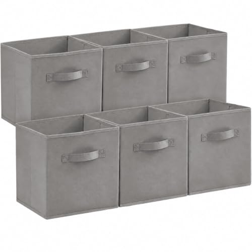 Lifewit Aufbewahrungsbox, 6 Stück, Hellgrau, 26,5 x 26,5 x 28 cm, 20 L – Ansicht 1