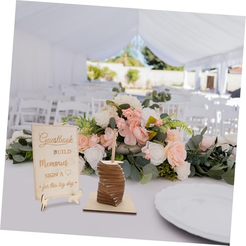 Caja de boda de madera beige CRAFTHROU para organizar sobres 6