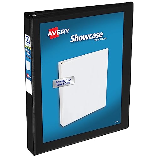 Avery Showcase Standard View 3 Ring Binder 1 Slant Rings 250-Sheet Capacity 1.4 Inch Wide Spine 1 Black Binder Ideal for Lightweight Organization and Occasional Referencing (19600)