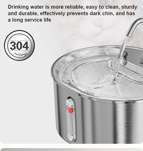 Fuente para agua para gatos 3.2L en acero inoxidable miniatura 6