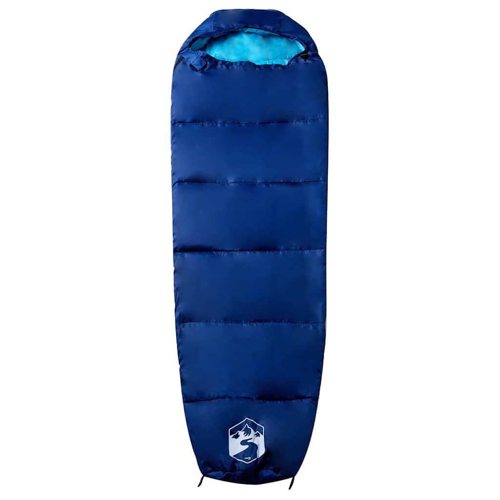 Sac de couchage momie pour adultes, sac de couchage 3 saisons pour camping, randonnée et extérieur, 208 x 72 cm, léger et compact, bleu marine