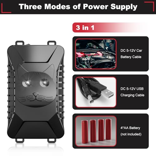 Gropfaros Repellente Ultrasuoni Topi Per Auto Ad Ultrasuoni 12V, Emissione Frequenza D'onda Sonora 12-45 Khz, Addato Per Topo, Insetto - 4