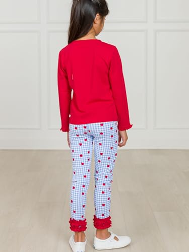 Image of RuffleButts Toddler Girl Merry & Bright Ruffle Leggings - Ankle Leggings