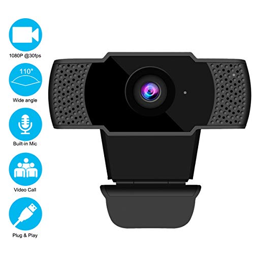 shenkey Webcam avec Microphone, caméra Web HD 1080p Plug & Play pour Les appels vidéo, Les études, Les conférences, Les Jeux, idéal pour Zoom, Skype, FaceTime et Autres programmes