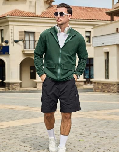 SEGANUP Men's Lightweight Windbreaker Jacket Outdoor Workout Windproof Dustproof Jacket Golf Hiking Wind Breaker with Pockets3