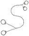 Peerless Handcuff Company, Transport Chain, Model 700TC32, Model 700 handcuff connected to Model 703 leg iron with 32" chain - Nickel Finish