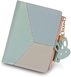 Small Wallets for Women,CHAOFANXI Tassels PU Leather Coins Zipper Pocket Purse for Girls with Rabbit-Shaped Metal Tassels Pendant Purse Blue