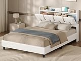 [Tête de Lit Capitonnée - Confortable & Estétique] Rembourrée de mousse épaisse à haute élasticité, ce lit double 140x190 offre un soutien dorsal doux et ergonomique, parfait pour vos moments de lecture et jeux ; La tête de lit au design unique, agrémentée de ceintures à boutons contrastés épurés, s'harmonise avec tous les styles d'intérieur avec sophistication ; Entièrement revêtu de PU, ce lit 2 places est plus résistant et facile d'entretien avec un simple coup de chiffon