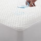 Cozyide Waterproof Mattress Protector Twin Premium Cooling Mattress Pad Cover Breathable Bamboo Nois