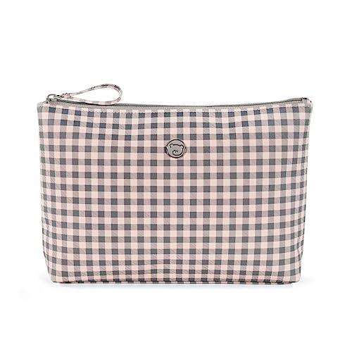 Pasito a pasito. Neceser de Bebé Together. Bolso Organizador Pequeño para Accesorios de Aseo e Higiene del Bebé. Práctico y Cómodo de Llevar. Color Rosa/Gris