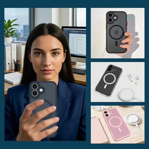 CLFZON für iPhone 17 Hülle (Kompatibel mit MagSafe) mit 2 Schutzfolie, (Vollständiger Kameraschutz) Kratzfest Transluzente Rückseite Magnetisch Handyhülle, Schwarz