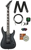 Jackson Dinky Arch Top JS22 DKA Electric Guitar - Satin Black Bundle with Cable, Tuner, Strap, Picks, and Austin Bazaar Instructional DVD…