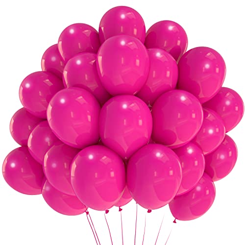 DAZAKA Globos Rosa Rojo Globos Fuchsia - 50 Piezas 12' (30cm) Látex,Globos Fiesta Mate para Niñas...