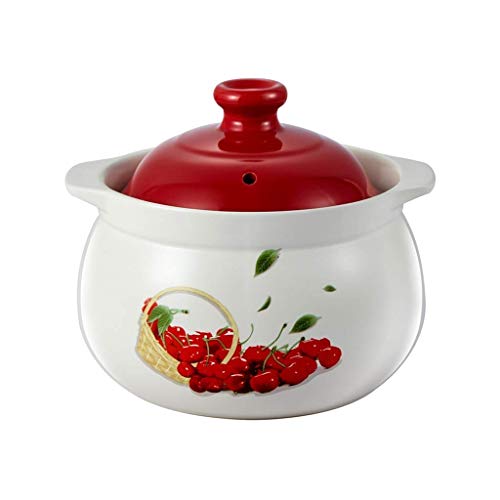 Olla de cerámica para cocinar, Utensilios de Cocina de cerámica, Horno de Hierro Fundido pre-sazonado de Cocina con Doble asa y Tapa, cazuela ()