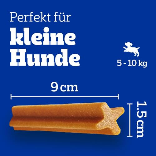 Pedigree DentaStix Hundesnack für kleine Hunde (5-10kg), Zahnpflege-Snack mit Huhn und Rind, 10 Packungen je 7 Stück (10 x 100 g)