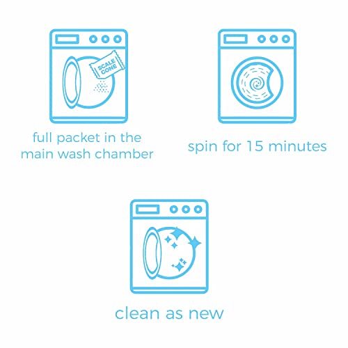 Image of Scalegone 100GM x Pack of 4 Washing Machine Descaler Powder Removes Hard Water Scale Cleans Drum | For Top Load and Front Load Machine Cleaning Easy to Use Quick Scale Remover Formula