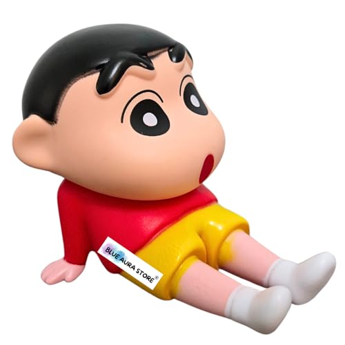 Image of Blue Aura Shinchan Action Figure Height-12cm Shinchan Figurine Mobile Holder Home Decor | Shin-chan Stand
